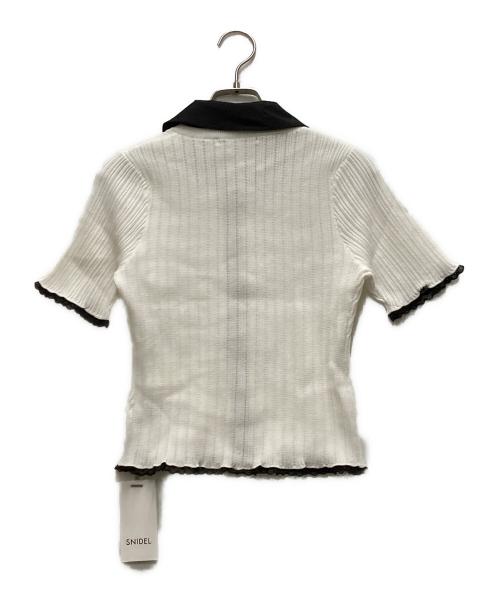 Snidel（スナイデル）Snidel (スナイデル) フリルニットトップス ホワイト サイズ:FREEの古着・服飾アイテム