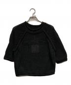 martin kimマーティンキム）の古着「THREE QUARTER SLEEVE LOGO KNIT PULLOVER」｜ブラック