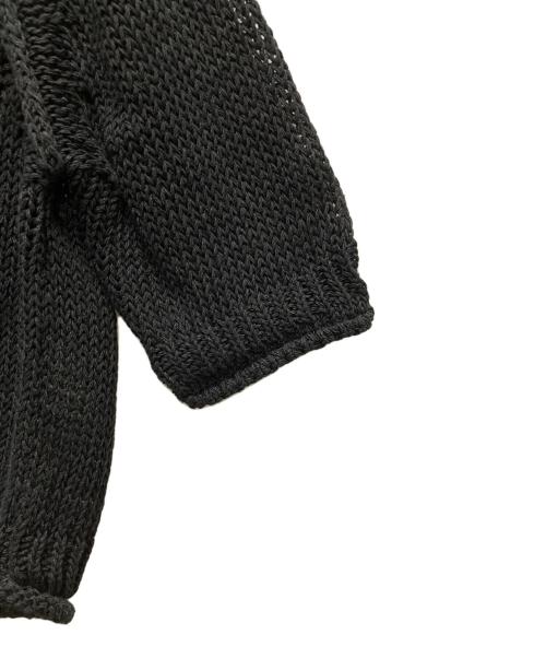 martin kim（マーティンキム）MARTIN KIM (マーティンキム) THREE QUARTER SLEEVE LOGO KNIT PULLOVER ブラック サイズ:Sの古着・服飾アイテム