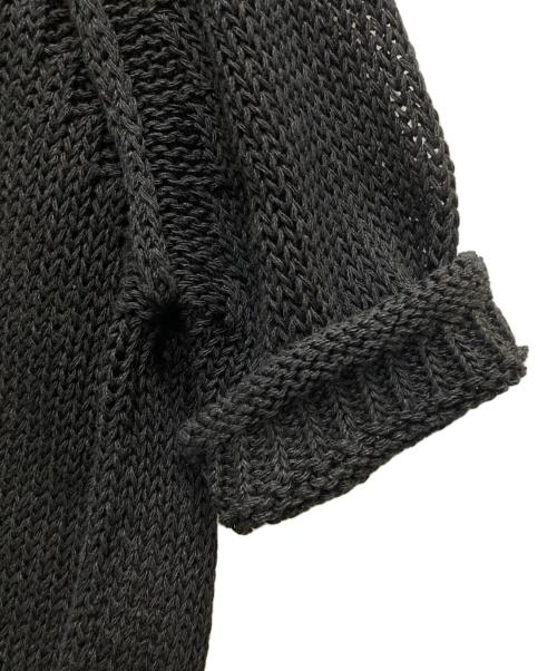 martin kim（マーティンキム）MARTIN KIM (マーティンキム) THREE QUARTER SLEEVE LOGO KNIT PULLOVER ブラック サイズ:Sの古着・服飾アイテム