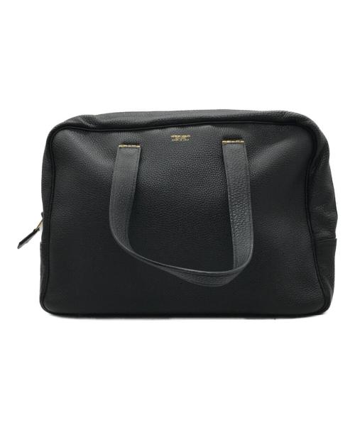 GIORGIO ARMANI（ジョルジョアルマーニ）GIORGIO ARMANI (ジョルジョアルマーニ) レザーハンドバッグ ブラックの古着・服飾アイテム