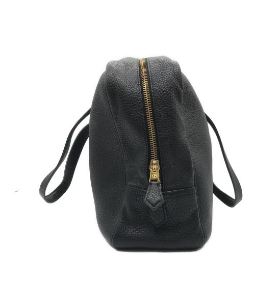 GIORGIO ARMANI（ジョルジョアルマーニ）GIORGIO ARMANI (ジョルジョアルマーニ) レザーハンドバッグ ブラックの古着・服飾アイテム