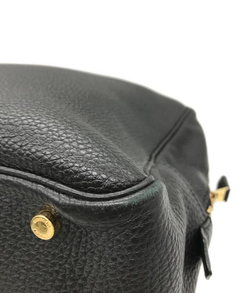GIORGIO ARMANI（ジョルジョアルマーニ）GIORGIO ARMANI (ジョルジョアルマーニ) レザーハンドバッグ ブラックの古着・服飾アイテム