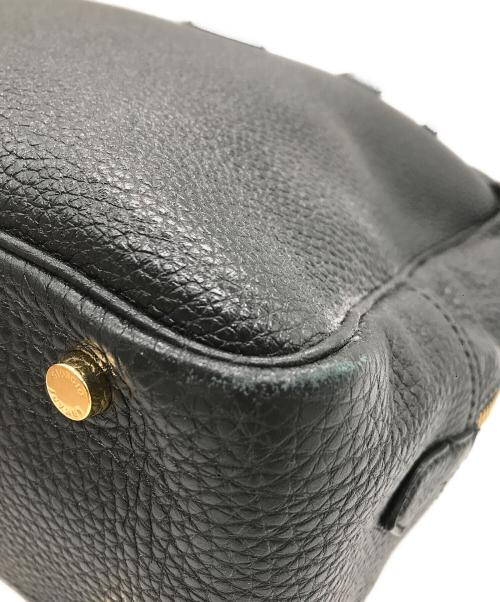 GIORGIO ARMANI（ジョルジョアルマーニ）GIORGIO ARMANI (ジョルジョアルマーニ) レザーハンドバッグ ブラックの古着・服飾アイテム