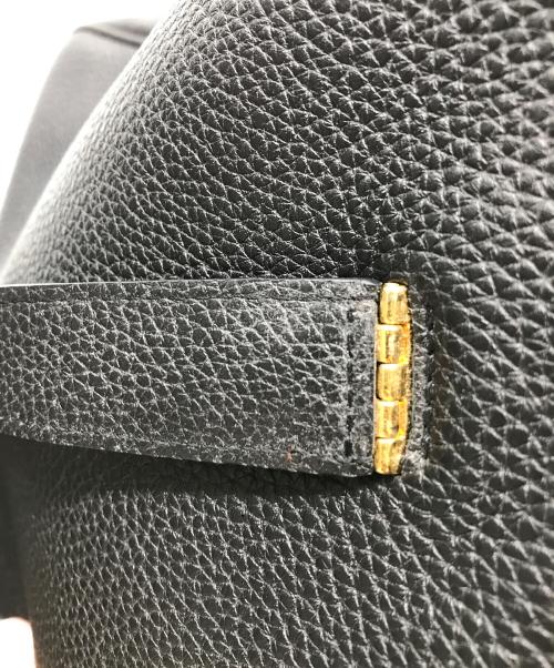 GIORGIO ARMANI（ジョルジョアルマーニ）GIORGIO ARMANI (ジョルジョアルマーニ) レザーハンドバッグ ブラックの古着・服飾アイテム