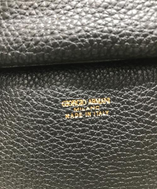 GIORGIO ARMANI（ジョルジョアルマーニ）GIORGIO ARMANI (ジョルジョアルマーニ) レザーハンドバッグ ブラックの古着・服飾アイテム