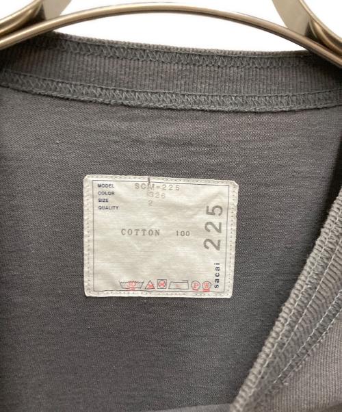 sacai（サカイ）sacai (サカイ) Side Zip Cotton T-Shirt グレー サイズ:2の古着・服飾アイテム