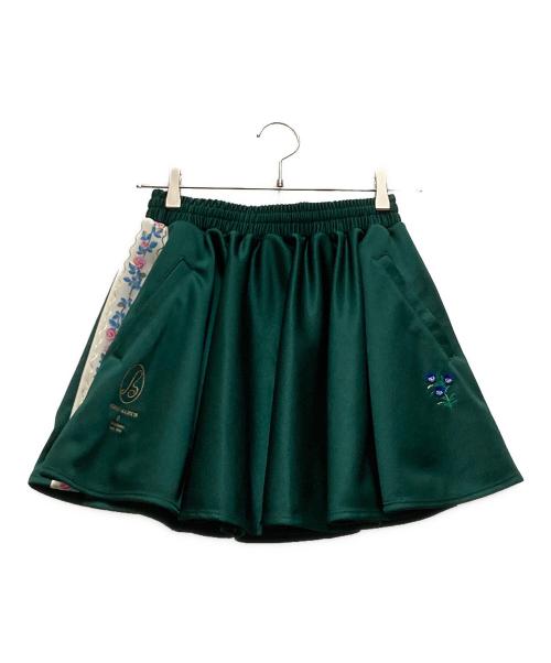 BEAMS COUTURE（ビームス クチュール）BEAMS COUTURE (ビームス クチュール) RURU MARY'S (ルルメリー) お花のティグレ ジャージ スカート グリーン サイズ:FREEの古着・服飾アイテム