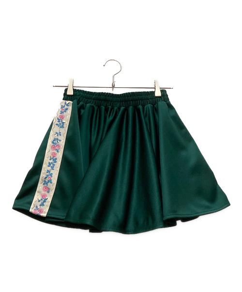 BEAMS COUTURE（ビームス クチュール）BEAMS COUTURE (ビームス クチュール) RURU MARY'S (ルルメリー) お花のティグレ ジャージ スカート グリーン サイズ:FREEの古着・服飾アイテム
