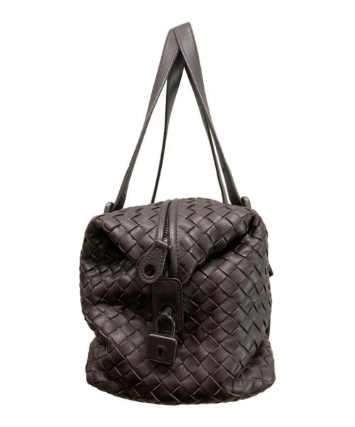 BOTTEGA VENETA（ボッテガベネタ）BOTTEGA VENETA (ボッテガベネタ) イントレチャート モンテーニュ ミニボストンバッグ ブラウンの古着・服飾アイテム