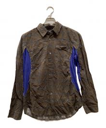 UNDERCOVERISM（アンダーカバーイズム）の古着「05SS Raw Cutout チェックシャツ」｜ブラウン