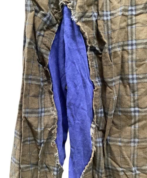 UNDERCOVERISM（アンダーカバーイズム）UNDERCOVERISM (アンダーカバーイズム) 05SS Raw Cutout チェックシャツ ブラウン サイズ:2の古着・服飾アイテム