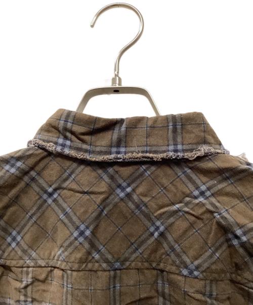 UNDERCOVERISM（アンダーカバーイズム）UNDERCOVERISM (アンダーカバーイズム) 05SS Raw Cutout チェックシャツ ブラウン サイズ:2の古着・服飾アイテム