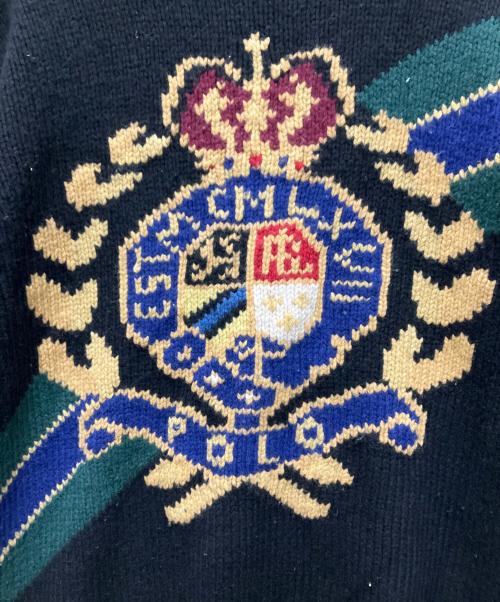 POLO RALPH LAUREN（ポロ・ラルフローレン）POLO RALPH LAUREN (ポロ・ラルフローレン) クレストタートルネックセーター ブラック サイズ:Sの古着・服飾アイテム