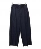 intch.インチ）の古着「Shank Super110's Wool Wide Slacks」｜ネイビー