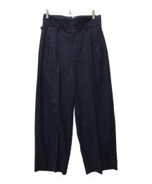 intch.（インチ）の古着「Shank Super110's Wool Wide Slacks」｜ネイビー