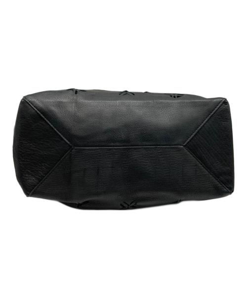 YOHJI YAMAMOTO（ヨウジヤマモト）YOHJI YAMAMOTO (ヨウジヤマモト) ロゴパンチングレザートートバッグ ブラックの古着・服飾アイテム
