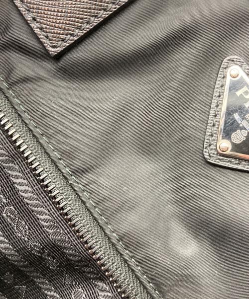 PRADA（プラダ）PRADA (プラダ) Re-Nylon xサフィアーノレザー トートバッグ ブラックの古着・服飾アイテム