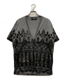 DSQUARED2（ディースクエアード）の古着「半袖ビジューカットソー」｜グレー