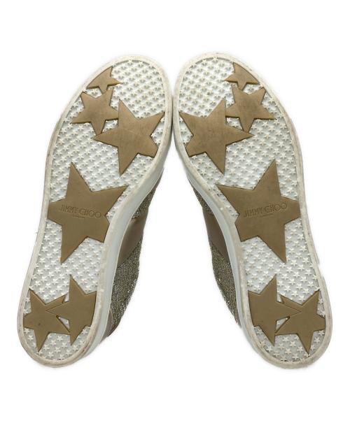 JIMMY CHOO（ジミーチュウ）JIMMY CHOO (ジミーチュウ) TERIスニーカー ホワイト×ゴールド サイズ:37の古着・服飾アイテム