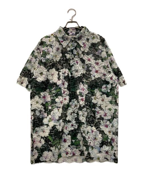 NON TOKYO（ノントーキョー）NON TOKYO (ノントーキョー) LACE HALF SLEEVE SHIRT & LACE SCARF グリーン×ホワイト サイズ:FREEの古着・服飾アイテム