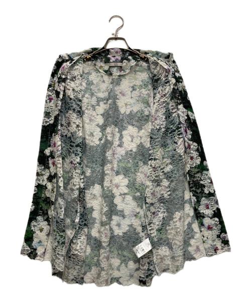 NON TOKYO（ノントーキョー）NON TOKYO (ノントーキョー) LACE HALF SLEEVE SHIRT & LACE SCARF グリーン×ホワイト サイズ:FREEの古着・服飾アイテム