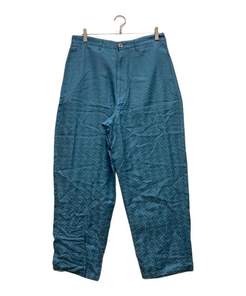 flagstuff（フラグスタフ）FLAGSTUFF (フラグスタフ) CIRCLE PATTERN TROUSERS ブルー サイズ:Lの古着・服飾アイテム
