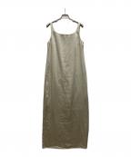 TODAYFULトゥデイフル）の古着「Squareneck Satin Dress」｜ベージュ