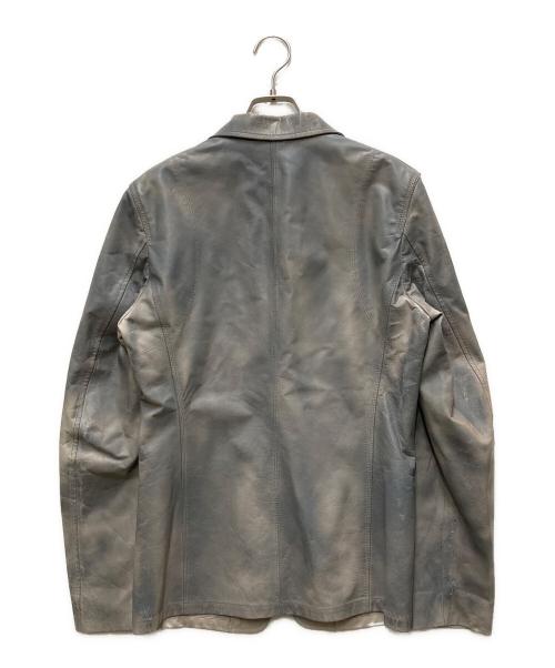 JIL SANDER（ジルサンダー）JIL SANDER (ジルサンダー) レザーテーラードジャケット グレー サイズ:48の古着・服飾アイテム