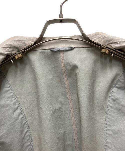 JIL SANDER（ジルサンダー）JIL SANDER (ジルサンダー) レザーテーラードジャケット グレー サイズ:48の古着・服飾アイテム