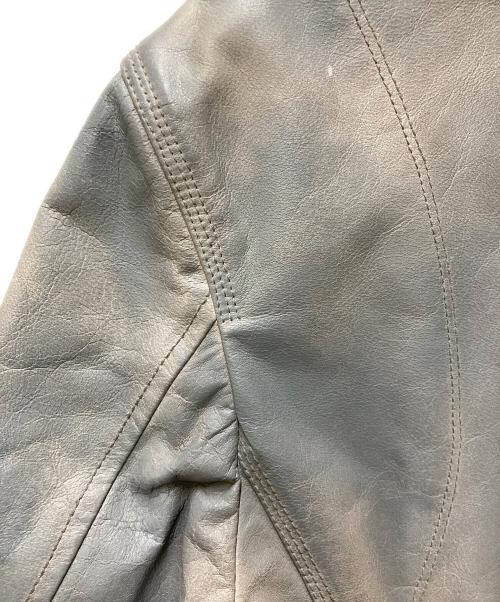 JIL SANDER（ジルサンダー）JIL SANDER (ジルサンダー) レザーテーラードジャケット グレー サイズ:48の古着・服飾アイテム