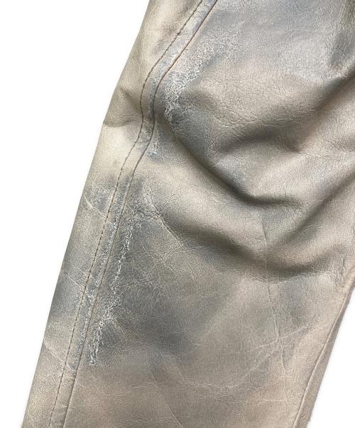 JIL SANDER（ジルサンダー）JIL SANDER (ジルサンダー) レザーテーラードジャケット グレー サイズ:48の古着・服飾アイテム