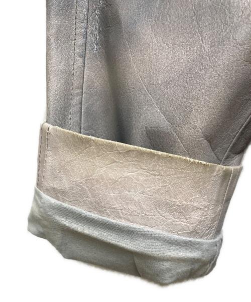 JIL SANDER（ジルサンダー）JIL SANDER (ジルサンダー) レザーテーラードジャケット グレー サイズ:48の古着・服飾アイテム