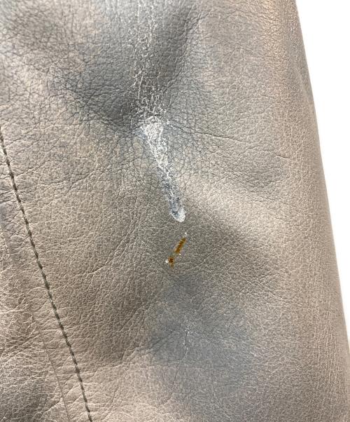 JIL SANDER（ジルサンダー）JIL SANDER (ジルサンダー) レザーテーラードジャケット グレー サイズ:48の古着・服飾アイテム