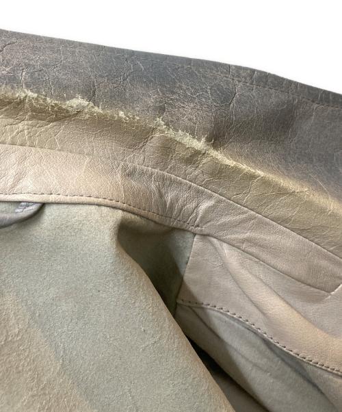 JIL SANDER（ジルサンダー）JIL SANDER (ジルサンダー) レザーテーラードジャケット グレー サイズ:48の古着・服飾アイテム