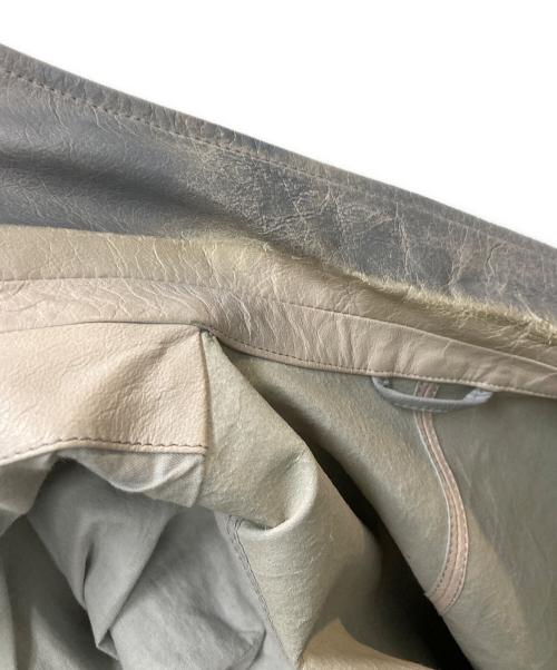 JIL SANDER（ジルサンダー）JIL SANDER (ジルサンダー) レザーテーラードジャケット グレー サイズ:48の古着・服飾アイテム