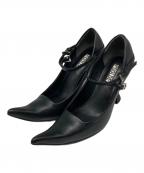 POOLDEプールデ）の古着「Belted Horn Pumps」｜ブラック