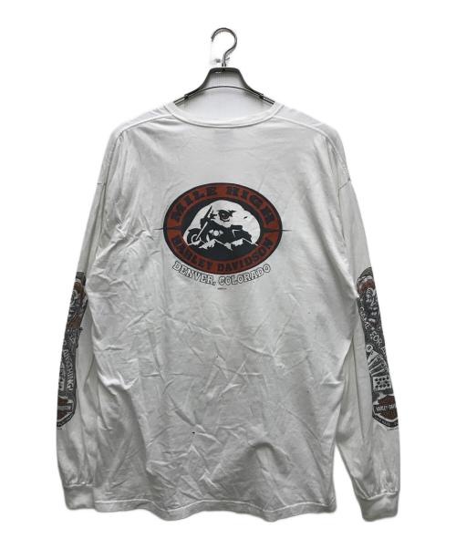 HARLEY-DAVIDSON（ハーレーダビッドソン）HARLEY-DAVIDSON (ハーレーダビッドソン) 00's ピエロ長袖Tシャツ ホワイト サイズ:2XLの古着・服飾アイテム