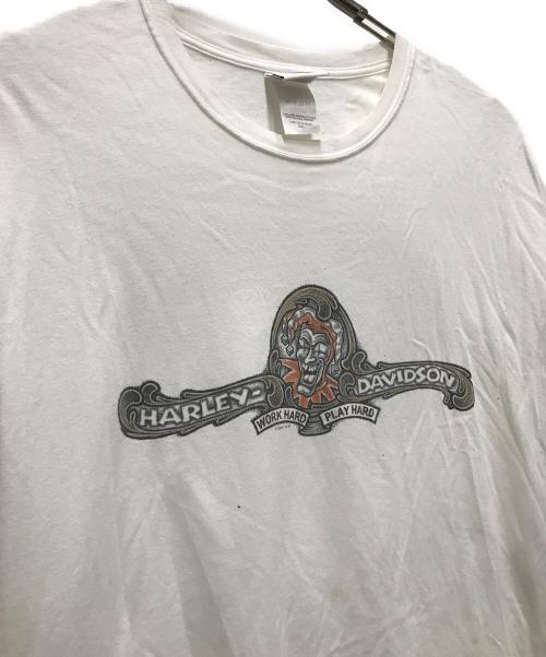HARLEY-DAVIDSON（ハーレーダビッドソン）HARLEY-DAVIDSON (ハーレーダビッドソン) 00's ピエロ長袖Tシャツ ホワイト サイズ:2XLの古着・服飾アイテム