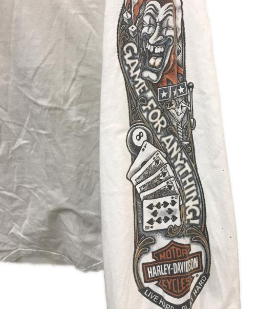 HARLEY-DAVIDSON（ハーレーダビッドソン）HARLEY-DAVIDSON (ハーレーダビッドソン) 00's ピエロ長袖Tシャツ ホワイト サイズ:2XLの古着・服飾アイテム