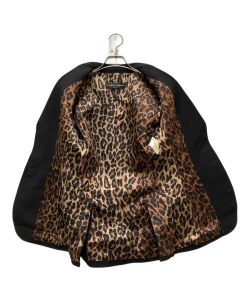 DOLCE & GABBANA（ドルチェ＆ガッバーナ）DOLCE & GABBANA (ドルチェ＆ガッバーナ) 裏地レオパード セットアップスーツ ブラック サイズ:38の古着・服飾アイテム