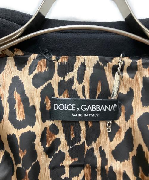 DOLCE & GABBANA（ドルチェ＆ガッバーナ）DOLCE & GABBANA (ドルチェ＆ガッバーナ) 裏地レオパード セットアップスーツ ブラック サイズ:38の古着・服飾アイテム