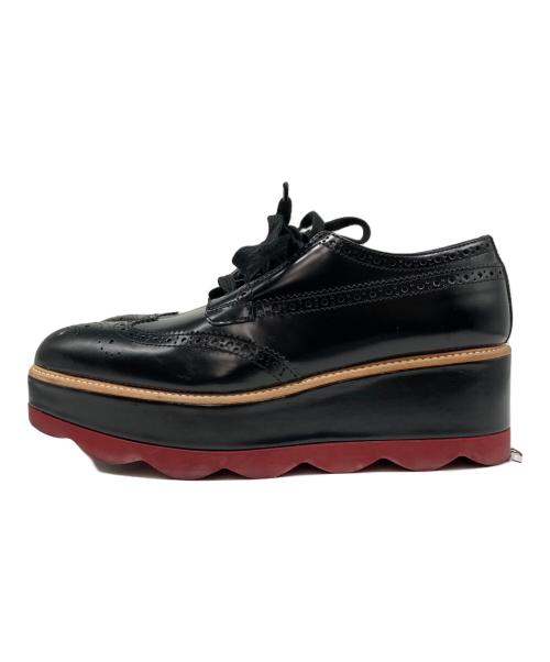 PRADA（プラダ）PRADA (プラダ) ウィングチップシューズ ブラック サイズ:37の古着・服飾アイテム