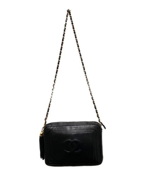 CHANEL（シャネル）CHANEL (シャネル) ヴィンテージチェーンショルダーバッグ ブラックの古着・服飾アイテム