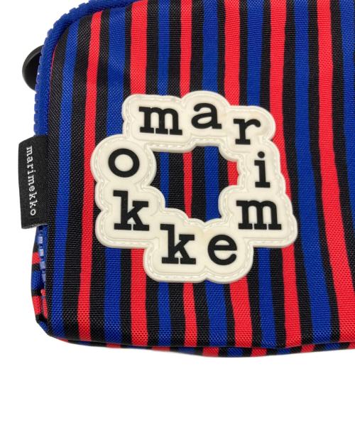 marimekko（マリメッコ）marimekko (マリメッコ) LOISA PICCOLO KIOSKI SHOULDER BAG ブルー×レッドの古着・服飾アイテム