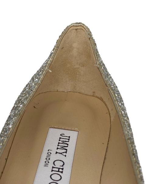 JIMMY CHOO（ジミーチュウ）JIMMY CHOO (ジミーチュウ) Gala star スターグリッターパンプス/バレッタパンプス シルバー サイズ:37 1/2の古着・服飾アイテム