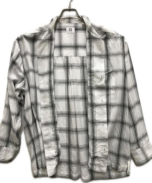PACS（パックス）PACS (パックス) SANDY SHIRTS グレー×ホワイト サイズ:Rの古着・服飾アイテム