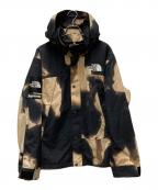 THE NORTH FACE×SUPREMEザ ノース フェイス×シュプリーム）の古着「Bleached Denim Print Mountain Jacket」｜ブラック×ベージュ