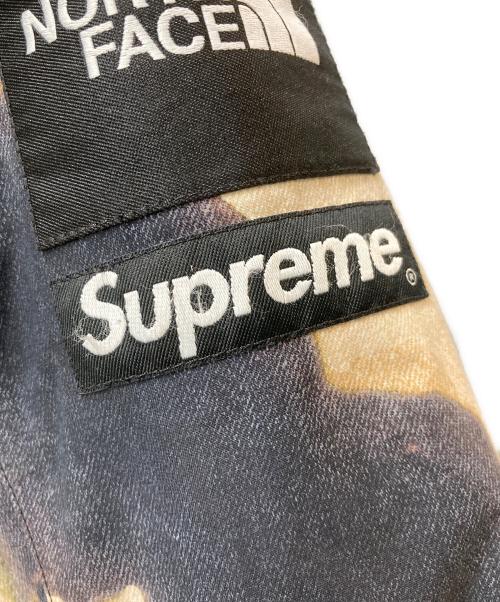 THE NORTH FACE（ザ ノース フェイス）THE NORTH FACE (ザ ノース フェイス) SUPREME (シュプリーム) Bleached Denim Print Mountain Jacket ブラック×ベージュ サイズ:Mの古着・服飾アイテム