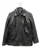 FENDIフェンディ）の古着「レザーパテッドジャケット」｜ブラック